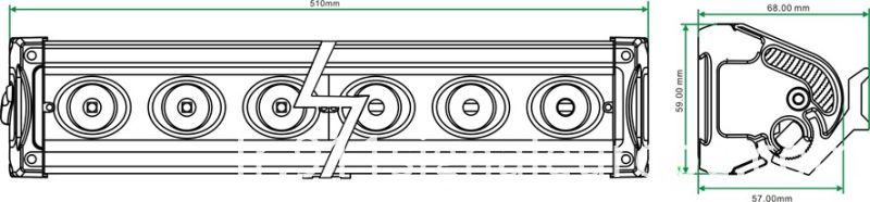 60W Single Row LED Light Bar Used on The off Road Vehicle